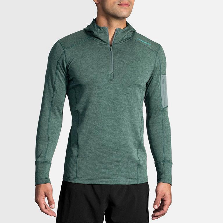 Brooks Notch Thermal Mens Running Jackets - Green - Philippines (743509NWI)